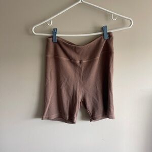 Year of Ours Brown Ribbed Shorts Small